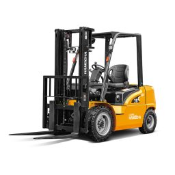 Front left angle view of Hangcha 1.5–3.8t XE Series Electric Forklift Truck with Li-ion battery