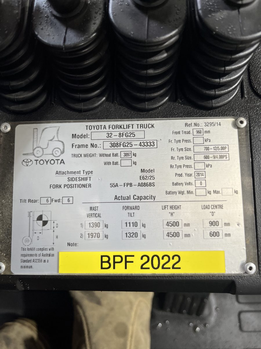 Used Toyota 2.5 Tonne Forklift - Image 13