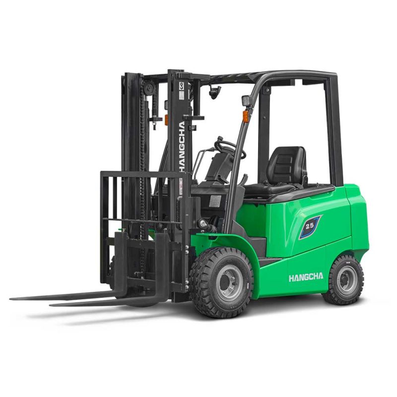 Front left view of 1.5–3.5t AE Series electric forklift with Li-ion battery by Hangcha