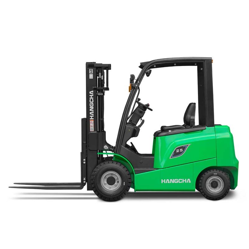 Side profile view of 1.5–3.5t AE Series electric forklift with Li-ion battery by Hangcha