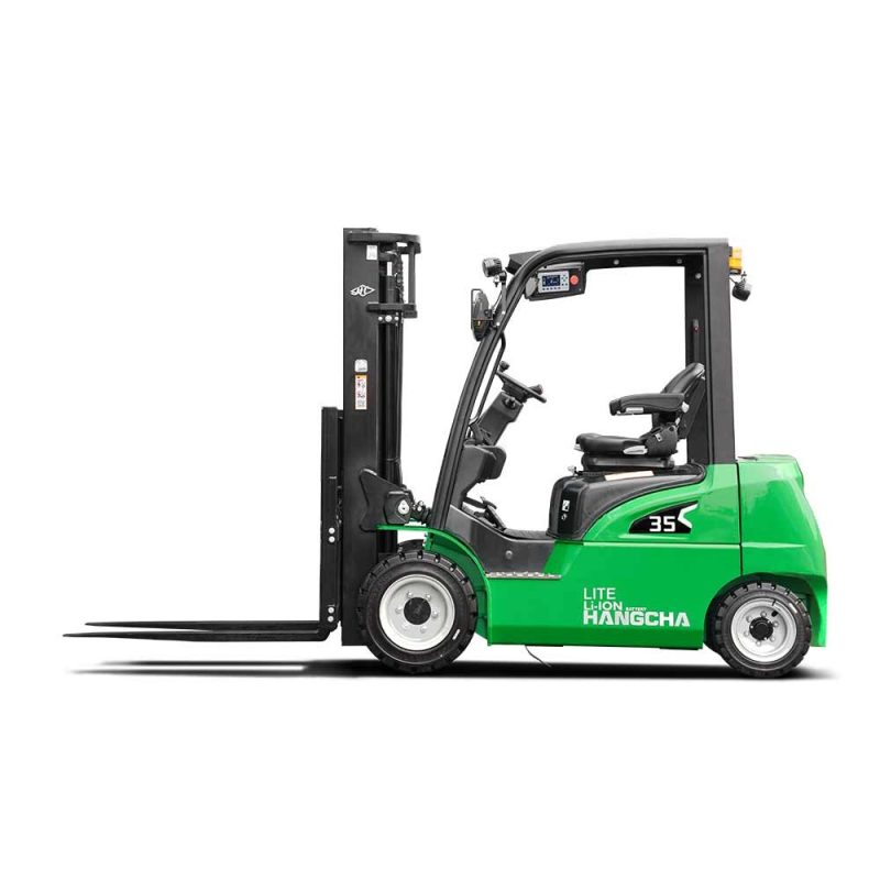Side profile of Hangcha 4W 2.0-3.5t XC Series Electric Forklift with Li-Ion battery technology