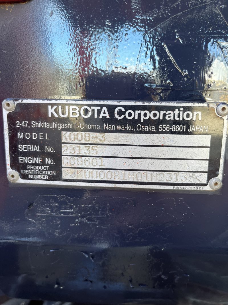 Kubota K008-3 Excavator - Image 7