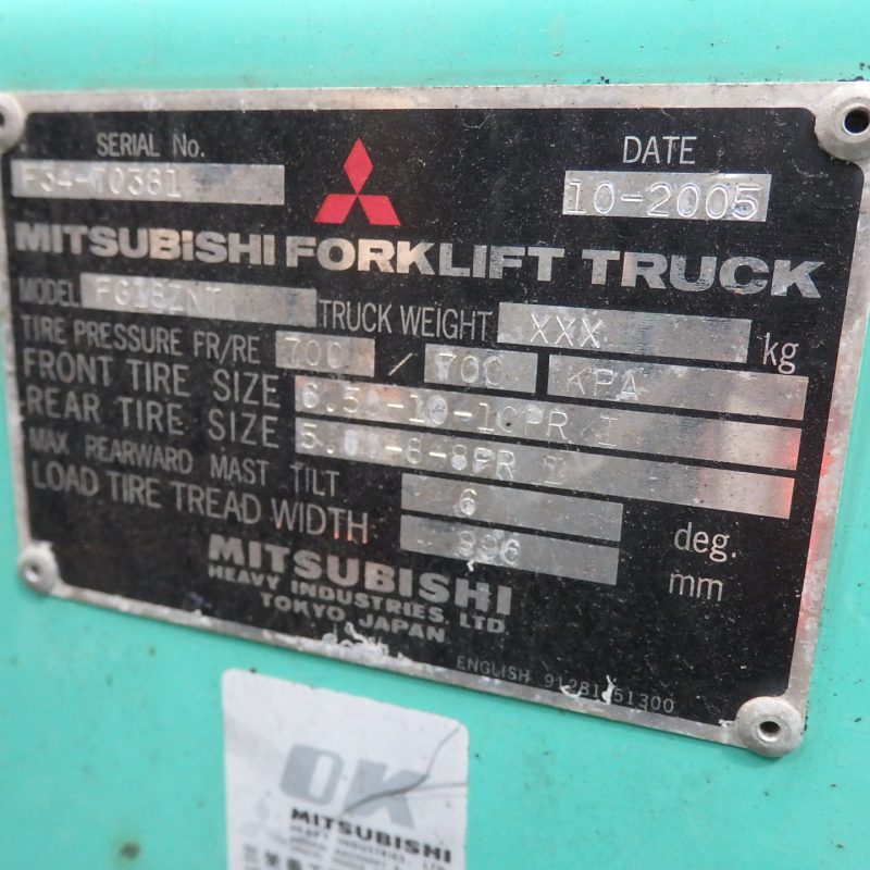 Used Mitsubishi 1.8T LPG Forklift - Image 9