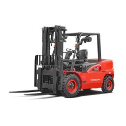 Front view of Hangcha X Series 5.5t Internal Combustion Forklift Truck in red