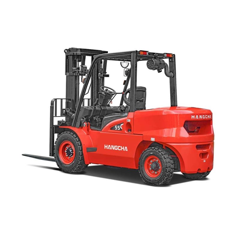 Rear view of Hangcha X Series 5.5t Internal Combustion Forklift Truck in red