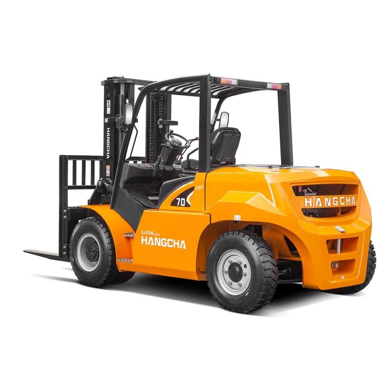 Side-rear angle view of Hangcha 7.0t XH series high voltage lithium battery forklift truck