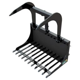 Kanga Grapple Bucket attachment for 2-Series mini loaders with hydraulic grapple arm, ideal for handling debris, hay, and branches at BPF Equipment Adelaide.