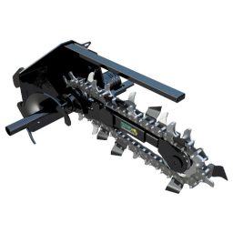 Kanga Standard Trencher for 2-Series mini loaders used for trenching irrigation, power, and construction works, available at BPF Equipment Adelaide